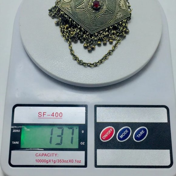 Vintage Silver Kuchi Boho Necklace, Multilayers Chain Bib Necklace - Picture 7 of 7